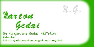 marton gedai business card